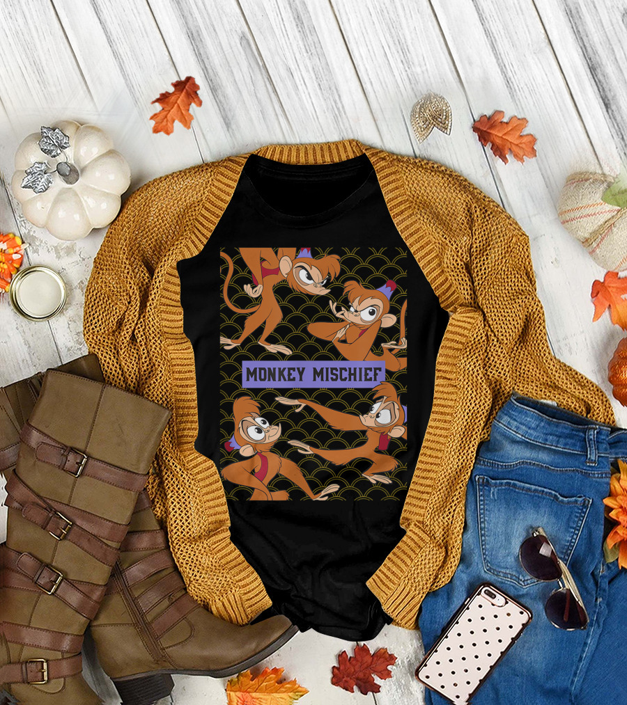 Disney Aladdin Abu Monkey Mischief Playful Expressions T-Shirt