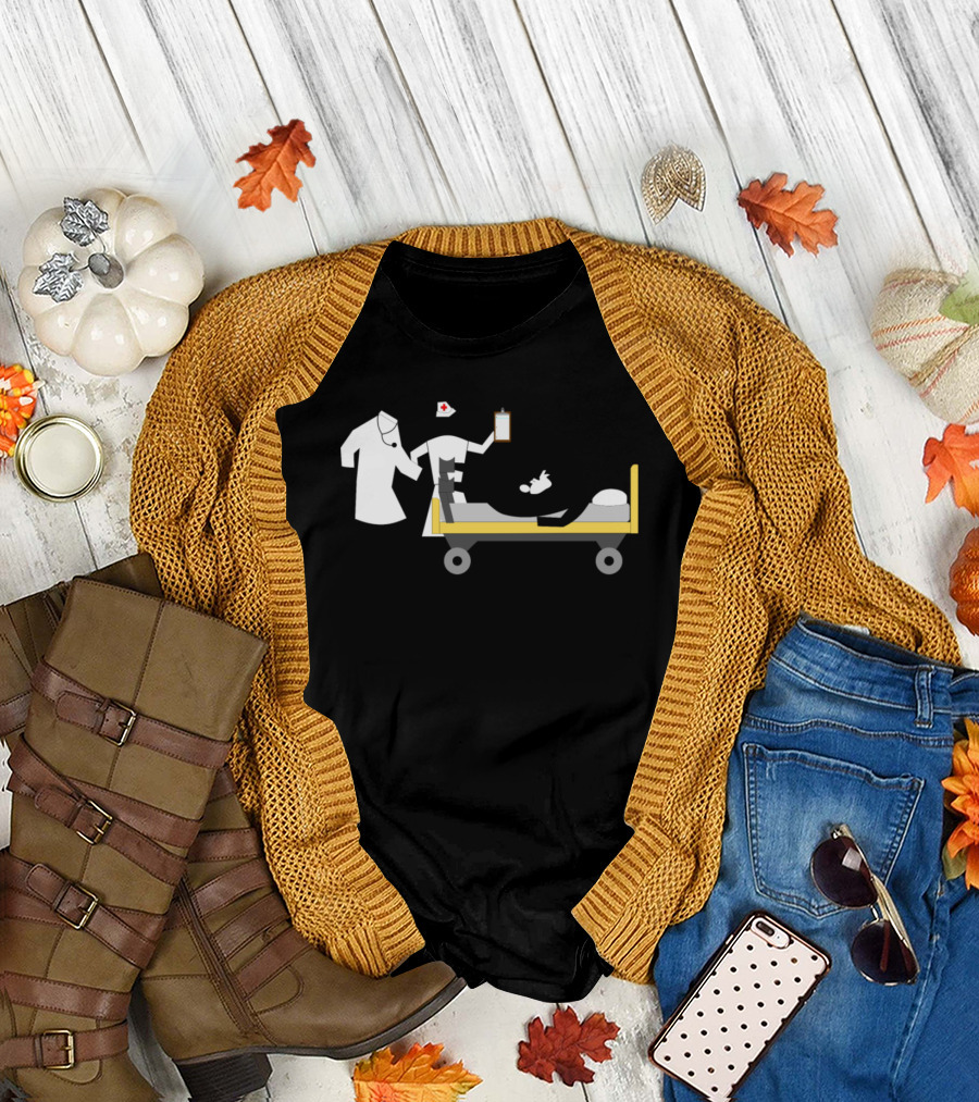 Pedestrian Birth Hospital Scene with Doctor and Nurse T-Shirt