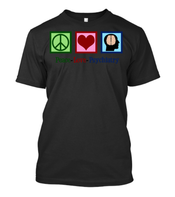 Peace Symbol Heart Brain Psychiatry T-Shirt