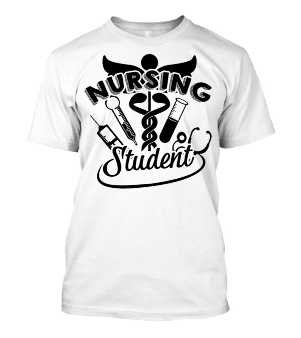 Nursing Student Medical Symbols Stethoscope Syringe Caduceus T-Shirt