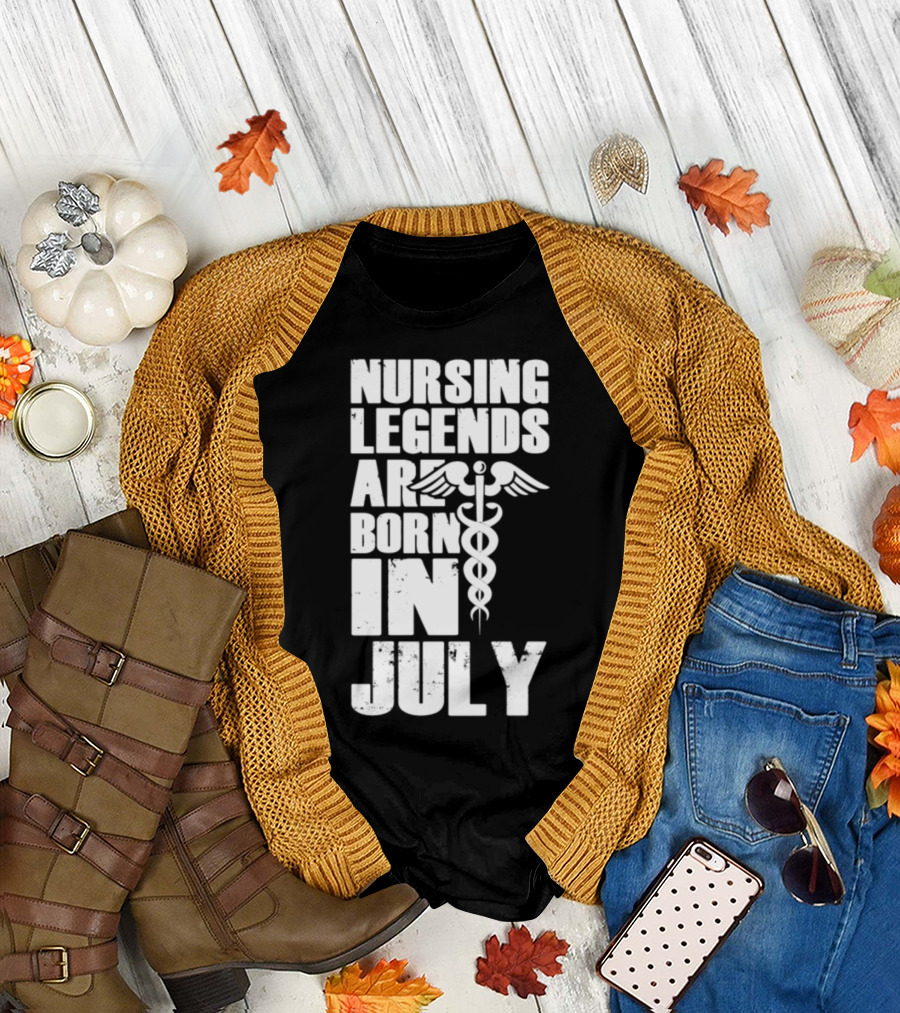 Nursing Legends Are Born In July Caduceus T-Shirt