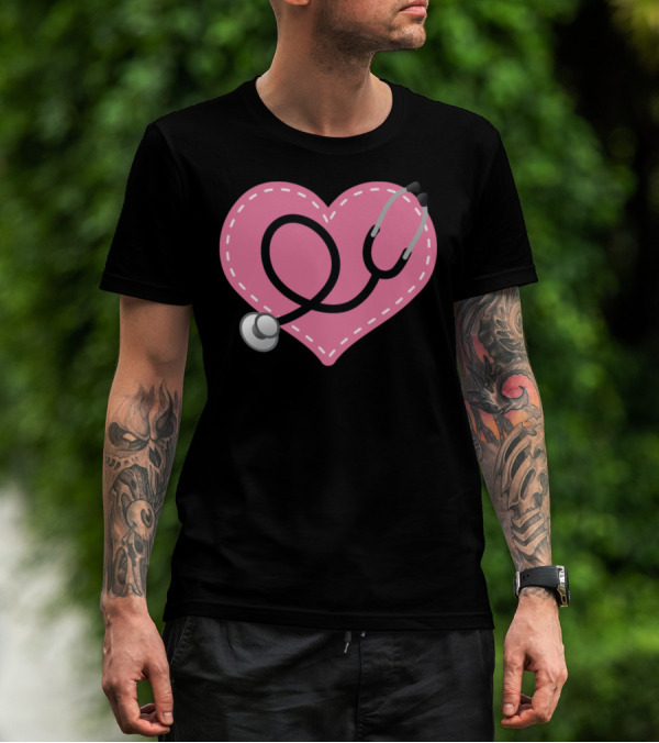 Nurse Heart Stethoscope T-Shirt