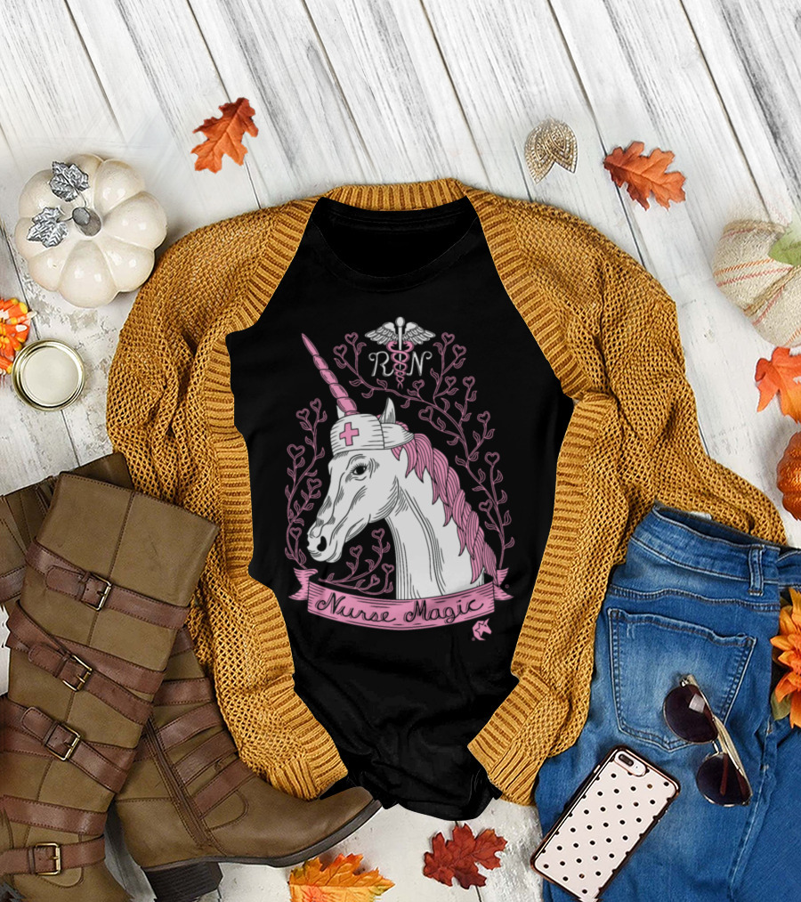 RN Nurse Magic Unicorn Caduceus T-Shirt