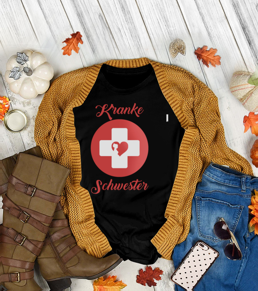 Kranke Schwester Red Cross Heart T-Shirt