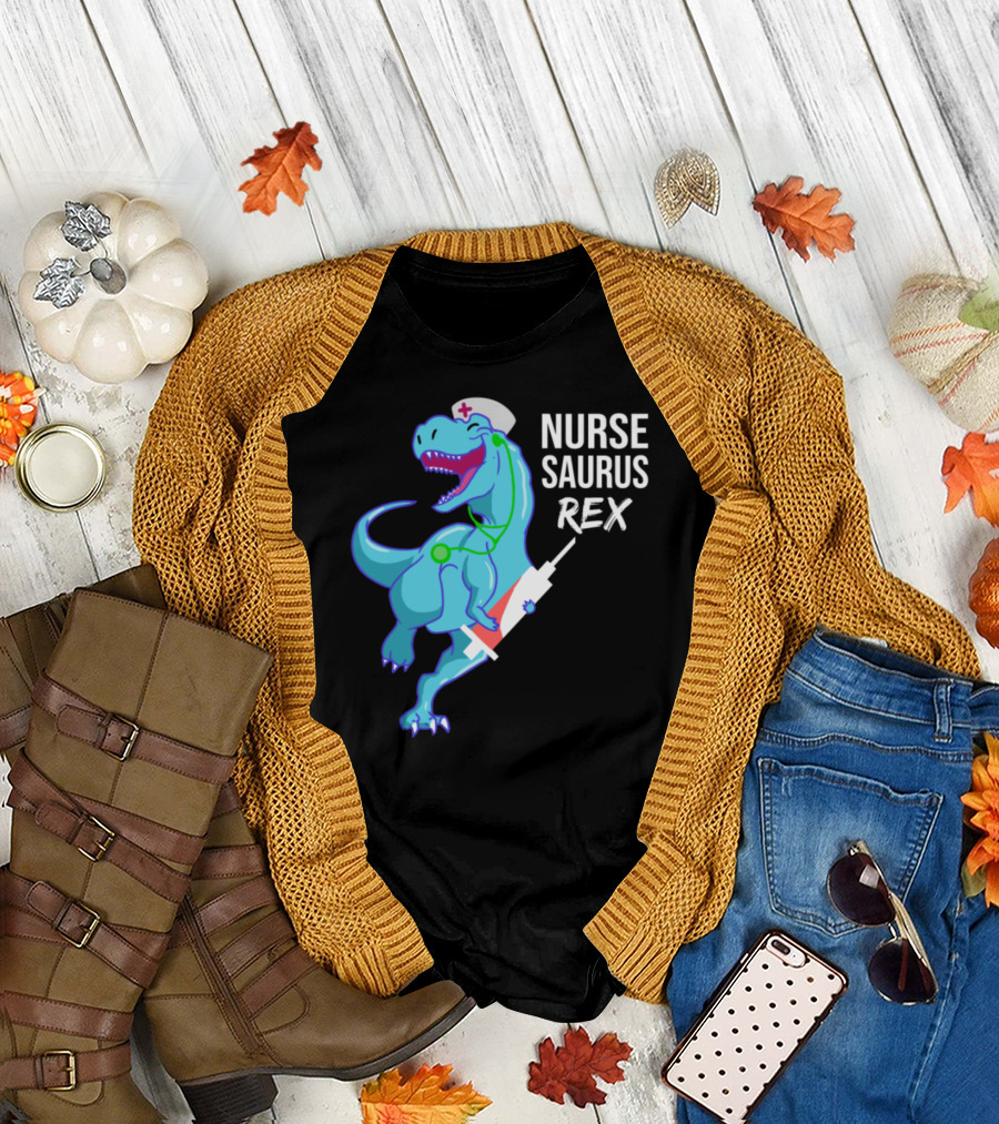 Nurse Saurus Rex Dinosaur Nurse Humor T-Shirt