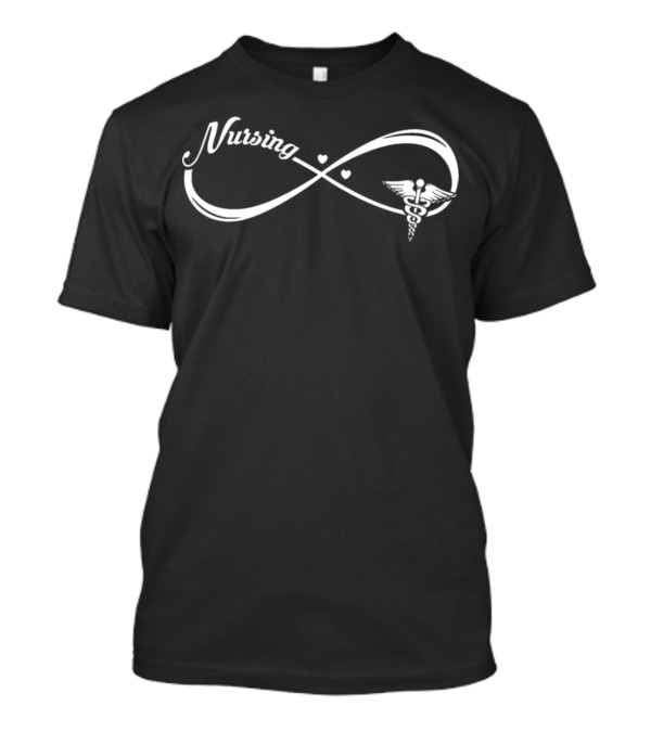 Nursing Infinity Symbol With Caduceus And Hearts T-Shirt
