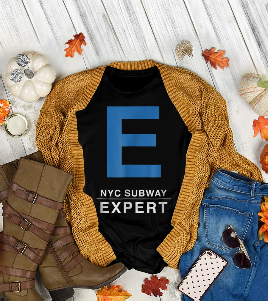 NYC Subway Expert E Blue Letter T-Shirt