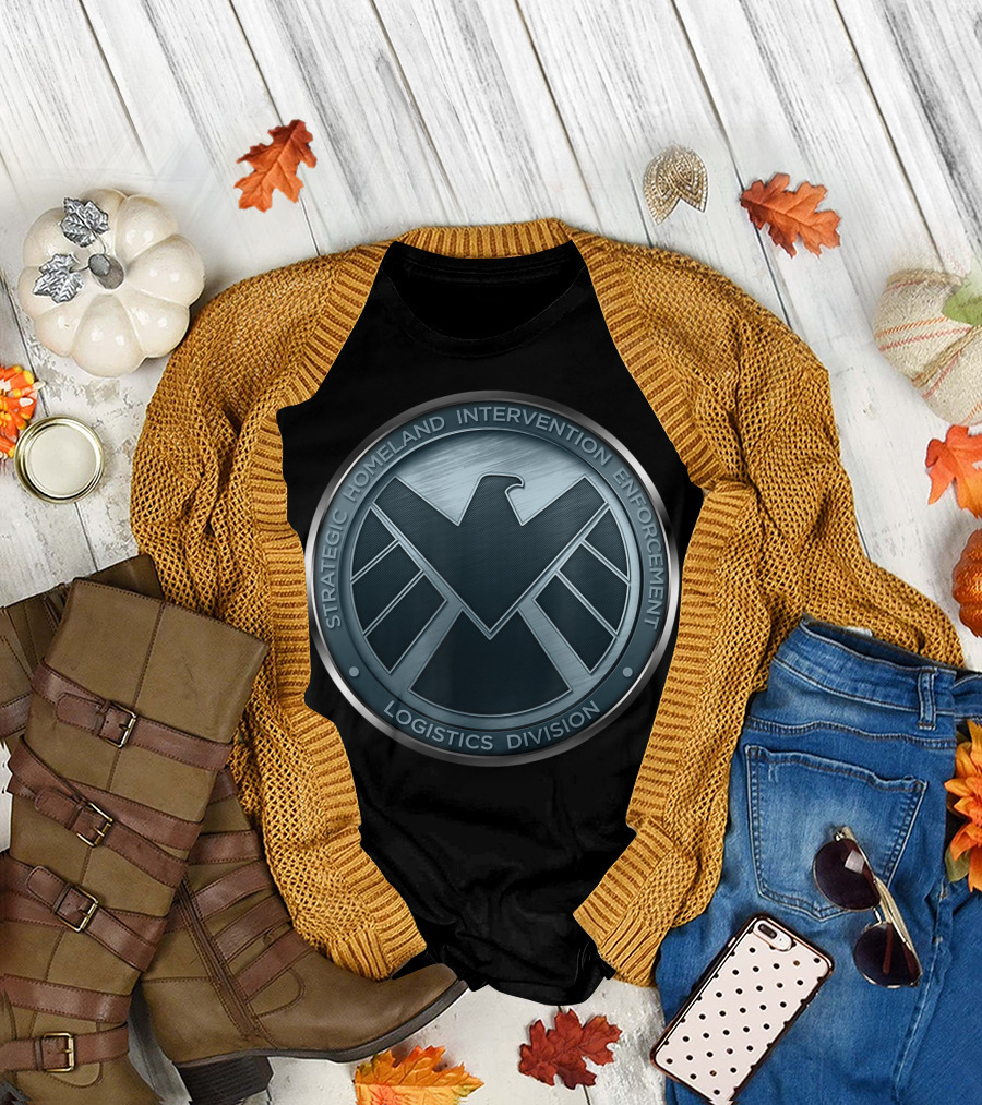 Strategic Homeland Intervention Enforcement Logistics Division Marvel Agents Of SHIELD Eagle Badge T-Shirt