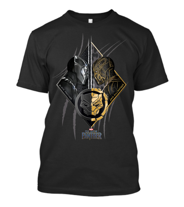 Marvel Black Panther Erik Killmonger Claw Mark Split Face T-Shirt