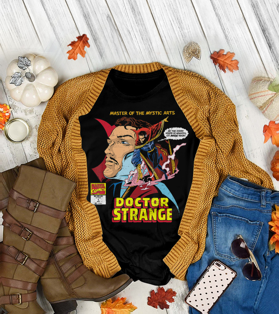 Marvel Comics Doctor Strange Master of the Mystic Arts By the Hoary Hosts of Hoggoth Let Magic Reign T-Shirt