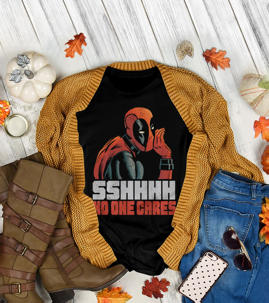 Marvel Deadpool Shhhh No One Cares T-Shirt
