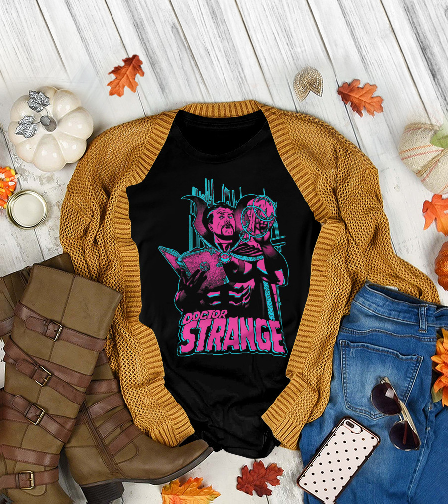 Marvel Doctor Strange Retro Neon Spellbinding Magic T-Shirt