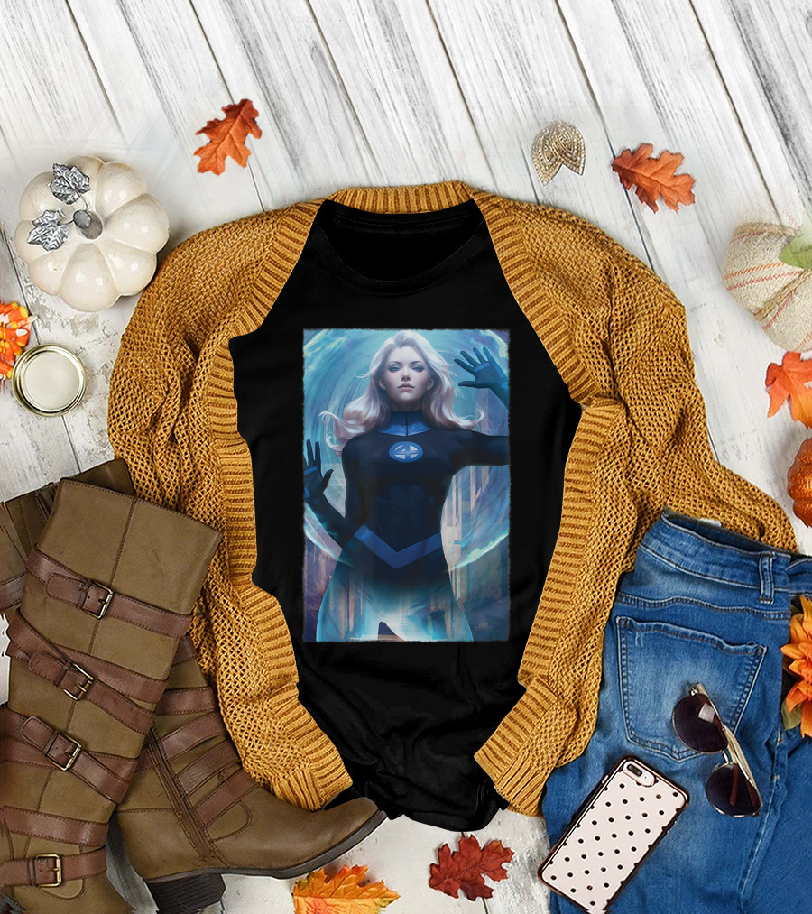 Marvel Fantastic Four Sue Storm Invisible Woman Iconic Powers T-Shirt