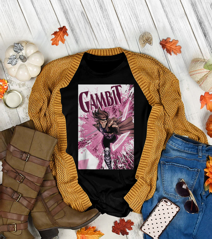 Gambit Marvel Action Pose Dynamic Comic Burst T-Shirt