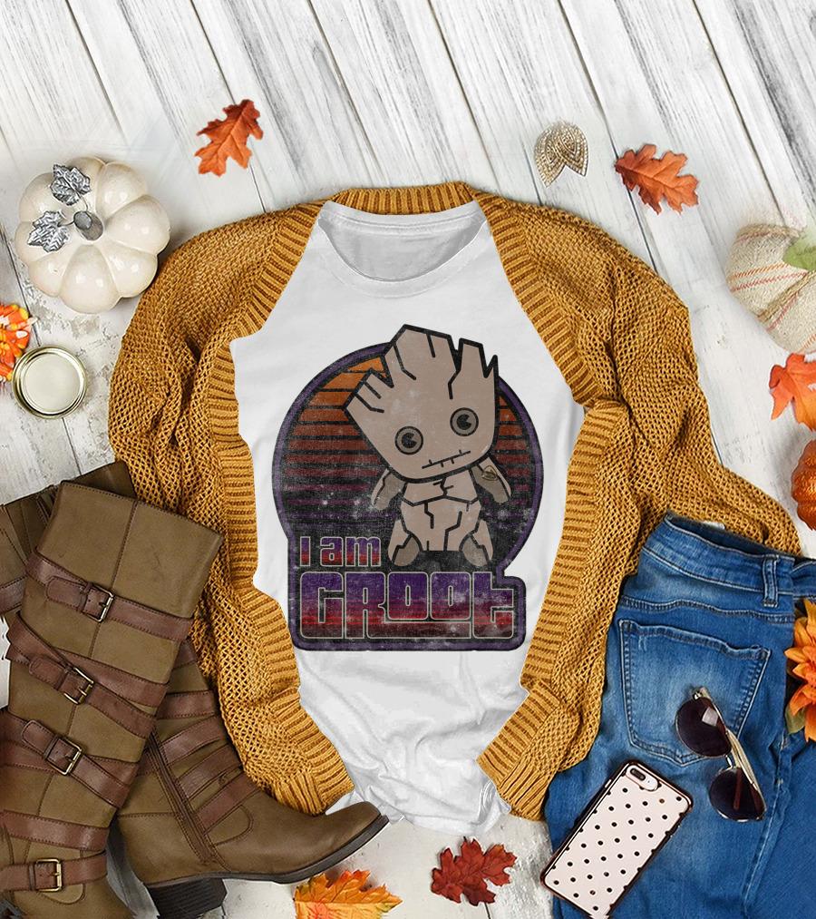Kawaii Marvel I Am Groot Guardians of the Galaxy T-Shirt