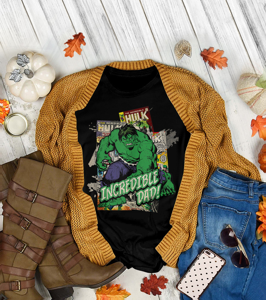Marvel Incredible Hulk Comic Style Incredible Dad T-Shirt