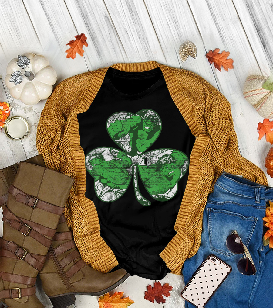 Marvel Hulk Vintage Comic Shamrock St Patricks Day T-Shirt