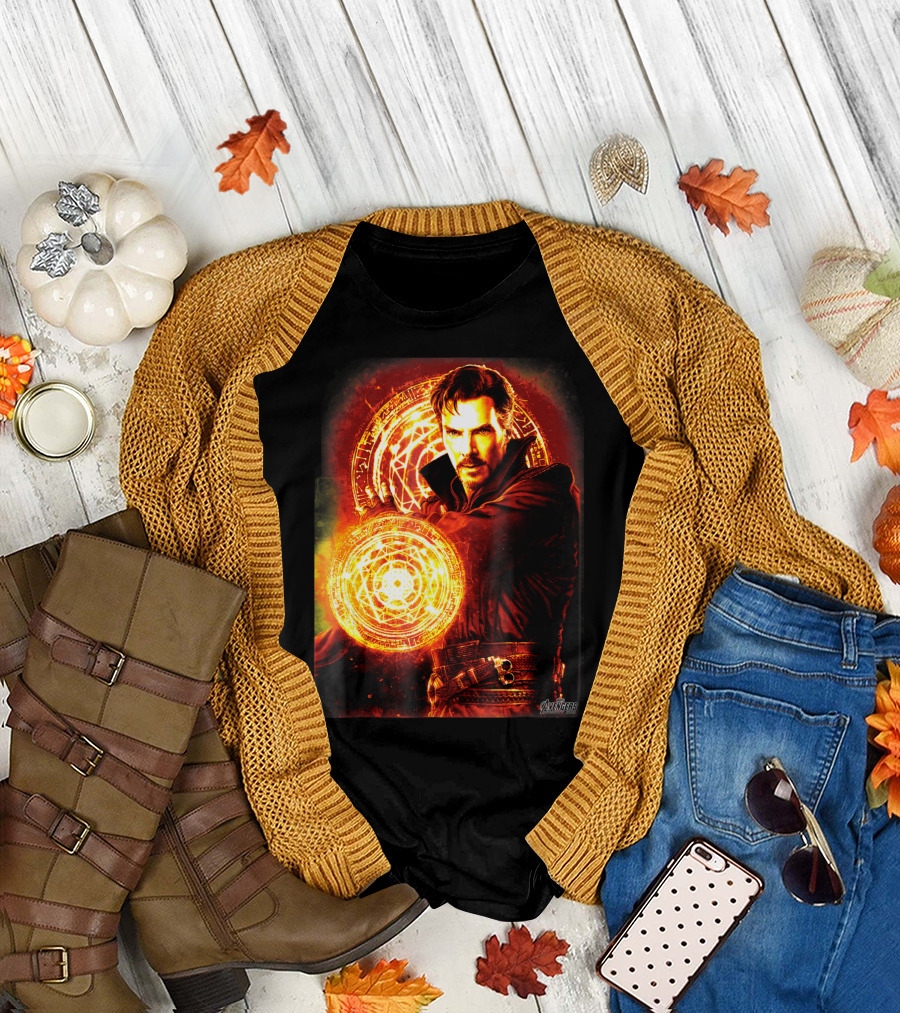 Marvel Avengers Infinity War Doctor Strange Fire Magic T-Shirt