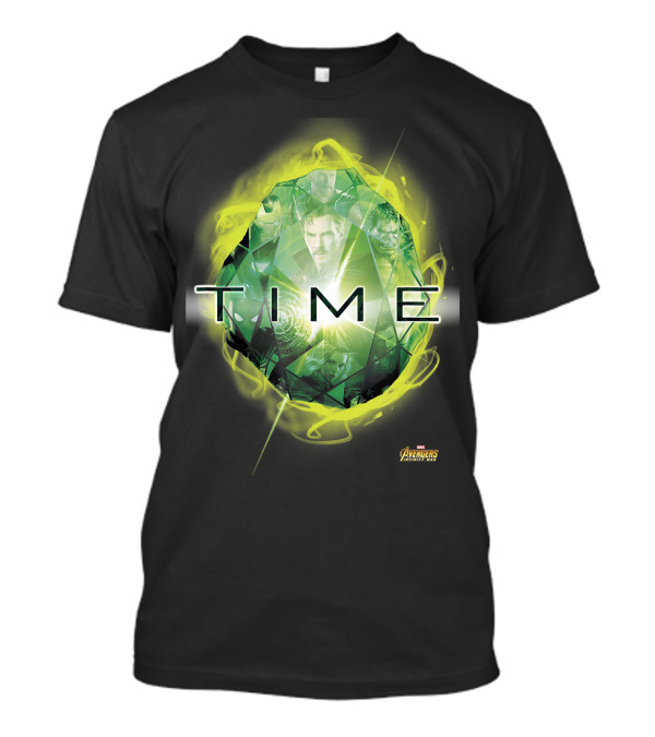 Avengers Infinity War Green Time Stone With Heroes Montage T-Shirt