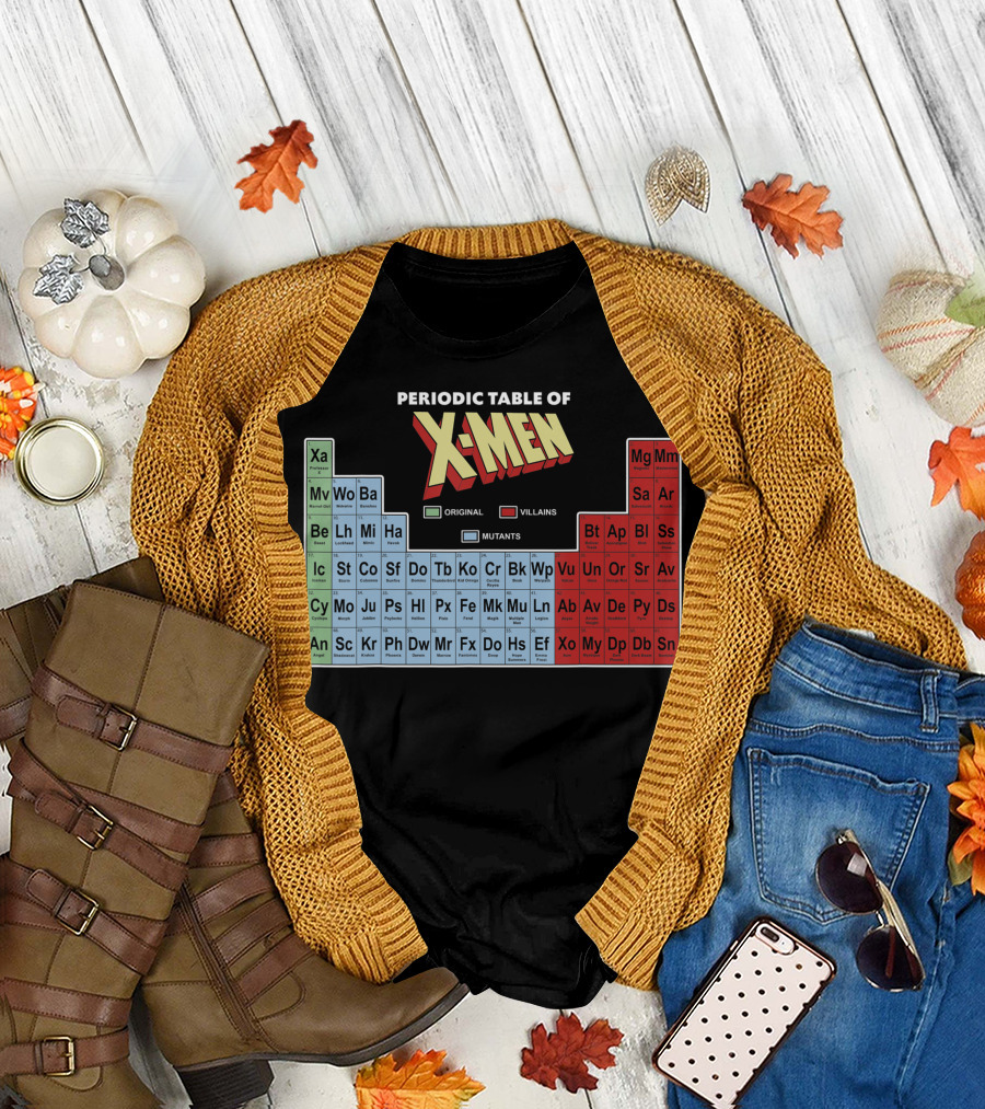 Periodic Table of X-Men Elements Original Villains Mutants T-Shirt