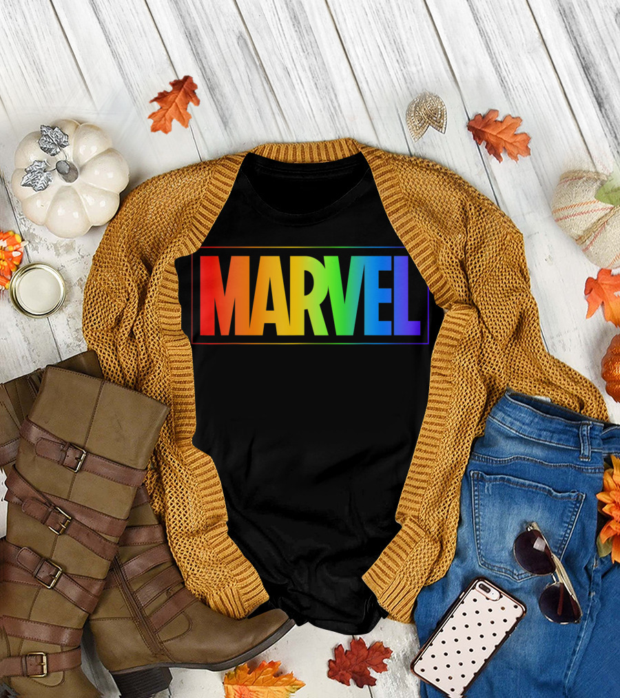MARVEL Logo Rainbow Gradient T-Shirt