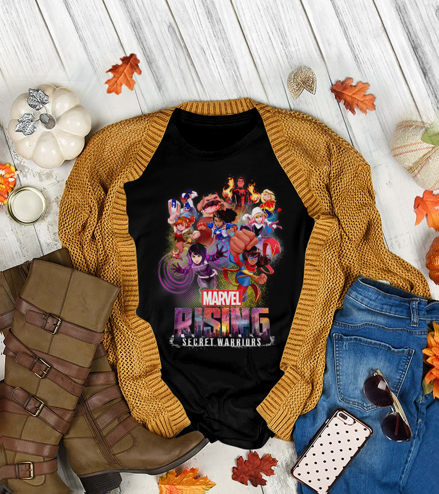 Marvel Rising Secret Warriors Hero Action Pose Team Collage T-Shirt