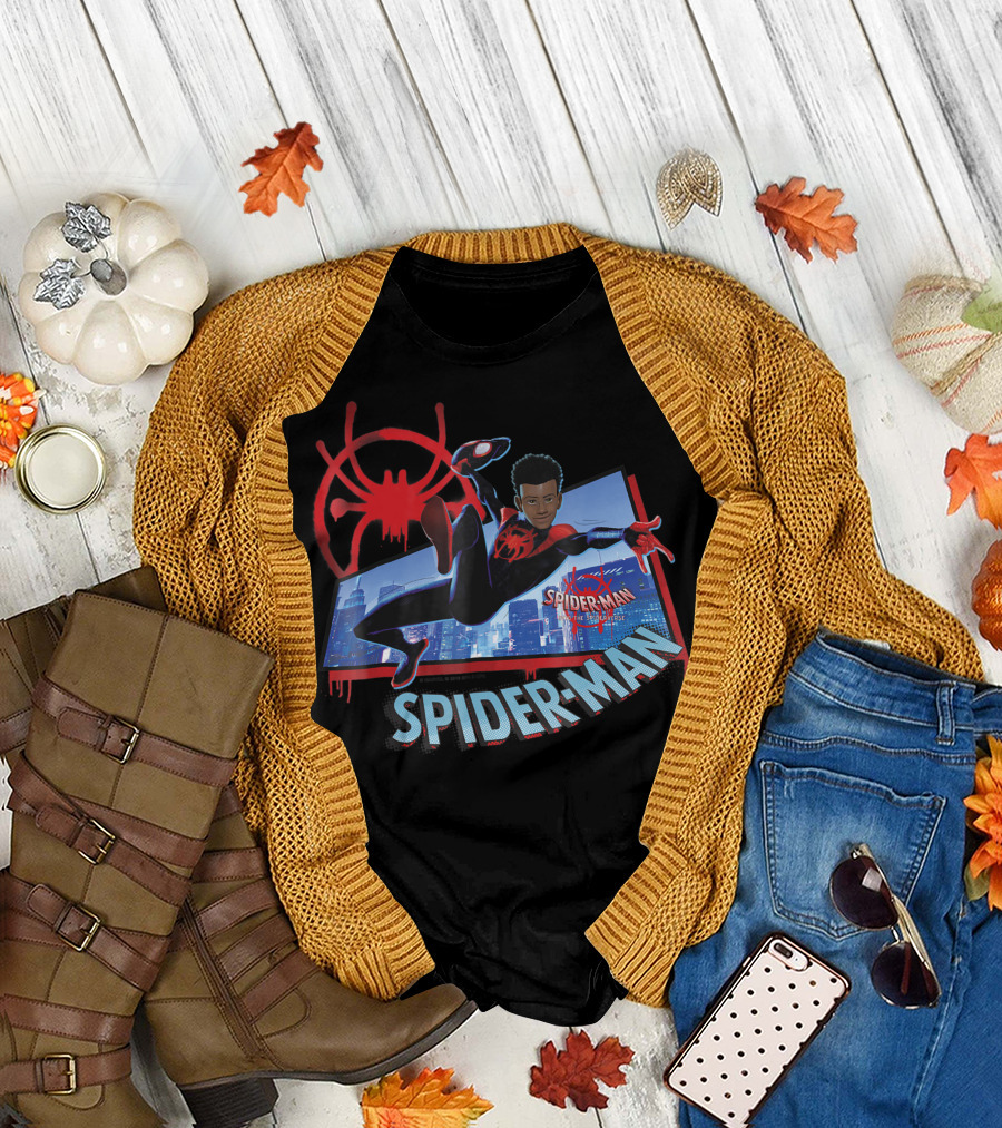 Spider-Man Into The Spider Verse Miles Morales Kick Action Scene T-Shirt