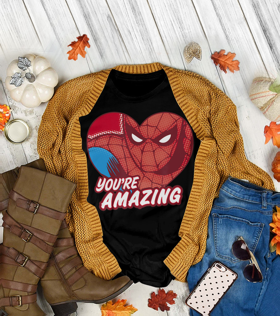 Marvel Spider Man Heart You're Amazing Valentine T-Shirt