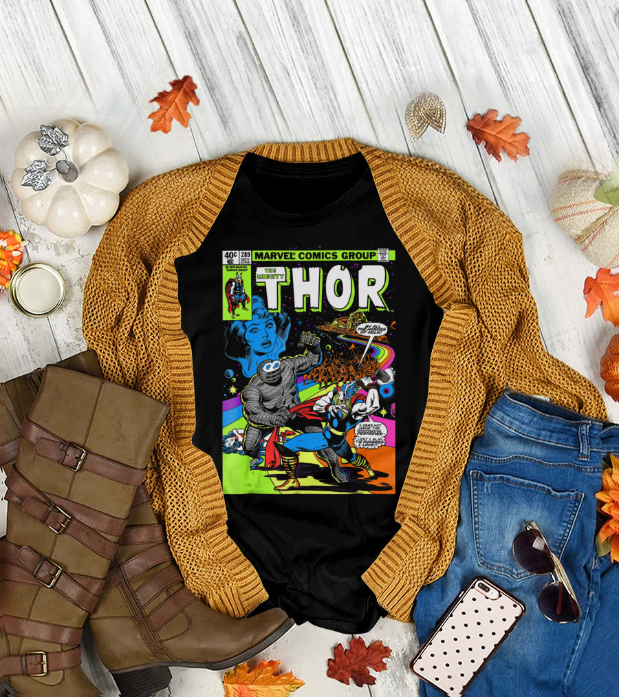 Marvel Comics Group The Mighty Thor 289 Neon Retro Comic Cover T-Shirt