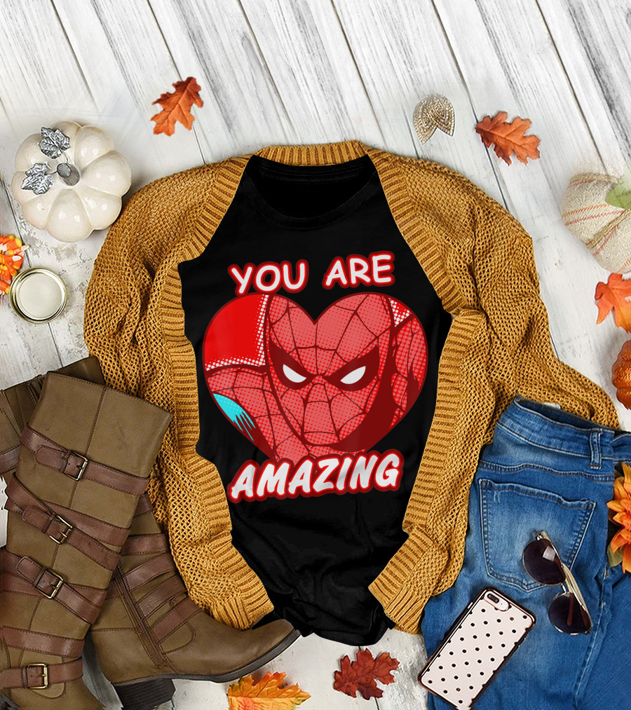 Marvel Spider-Man You Are Amazing Heart Valentine's Day T-Shirt
