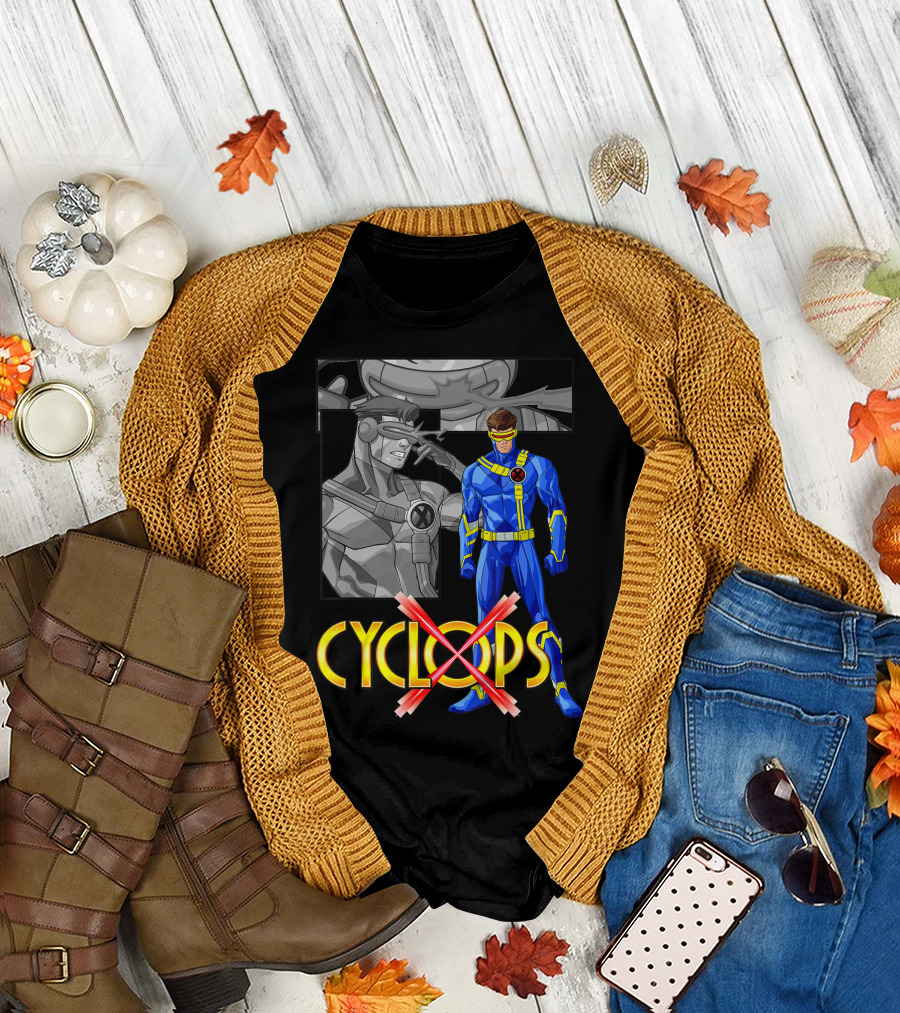Marvel X Men Cyclops Collage Panel Comic Style X-Men Uniform T-Shirt