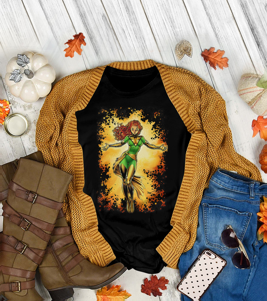 Marvel X Men Jean Grey Phoenix Force Fiery Power Comic T-Shirt