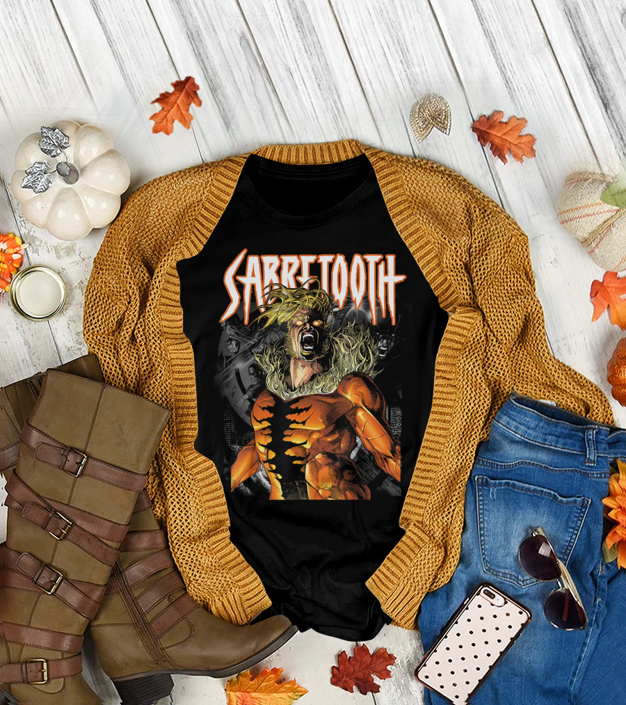 Sabretooth Marvel X-Men Release Inner Beast Fiery T-Shirt