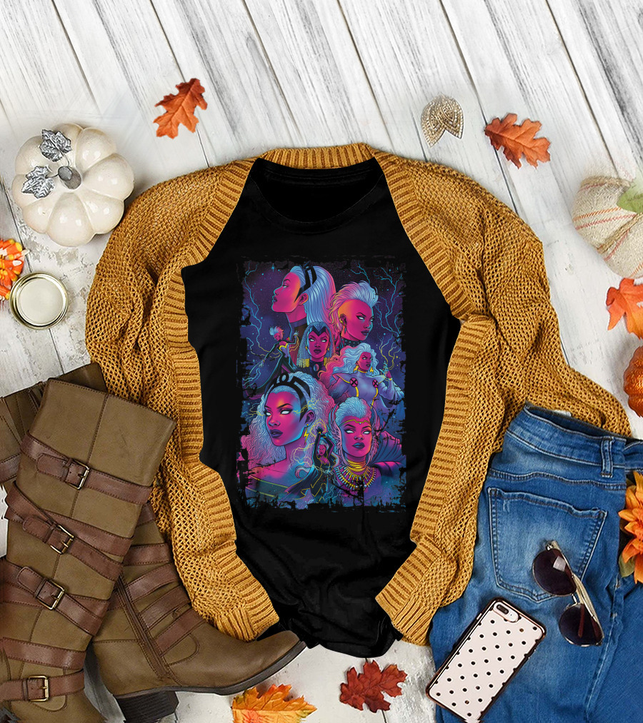 Marvel X Men Storm Past Present Lightning Powers Cosmic T-Shirt