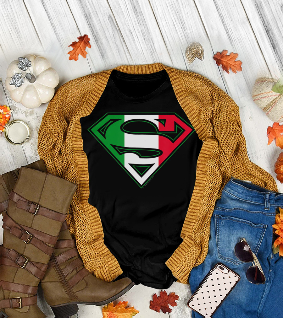Superman Italian Flag Emblem T-Shirt