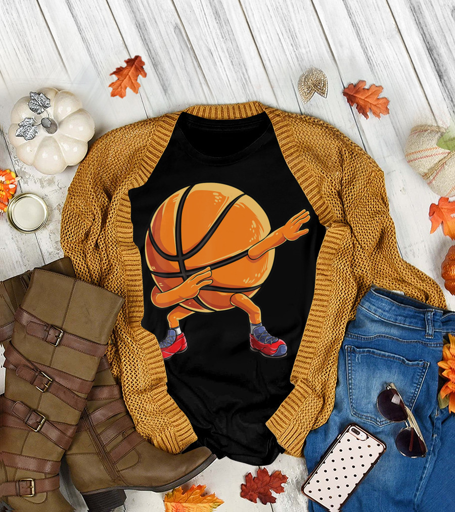 Dabbing Basketball Ball for Kids Boys Dab Dance T-Shirt