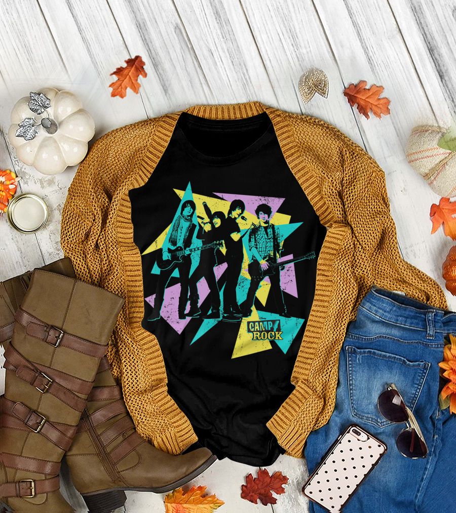 Disney Channel Camp Rock Mitchie Torres and Bandmates Vintage Style Graphics T-Shirt