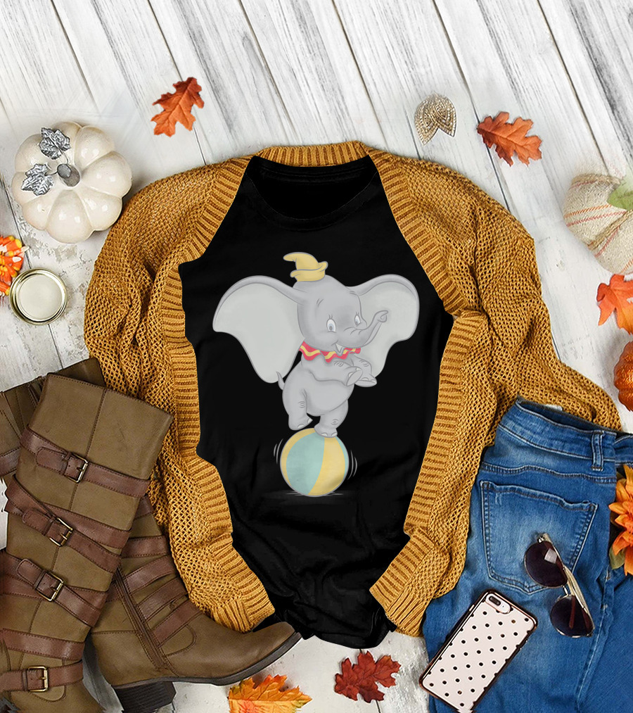 Disney Classic Dumbo Watercolor Balancing on Ball T-Shirt