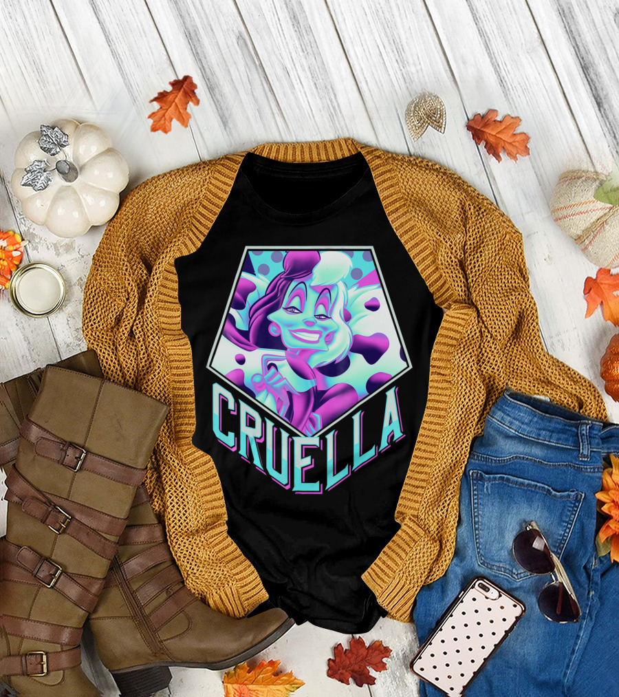 Disney Dalmatians Cruella Bold Pop Neon T-Shirt
