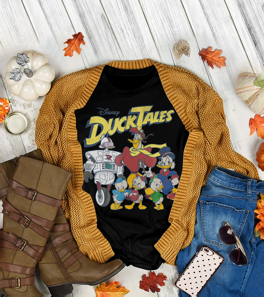 Disney DuckTales Characters Huey Dewey Louie Launchpad McQuack Robot Duck Scrooge McDuck T-Shirt