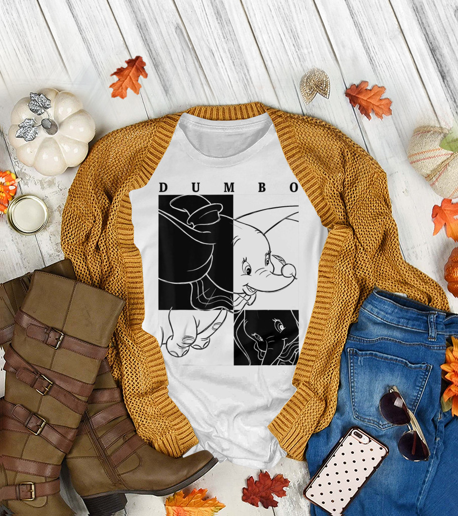 Dumbo High Contrast Portrait Panels Disney T-Shirt