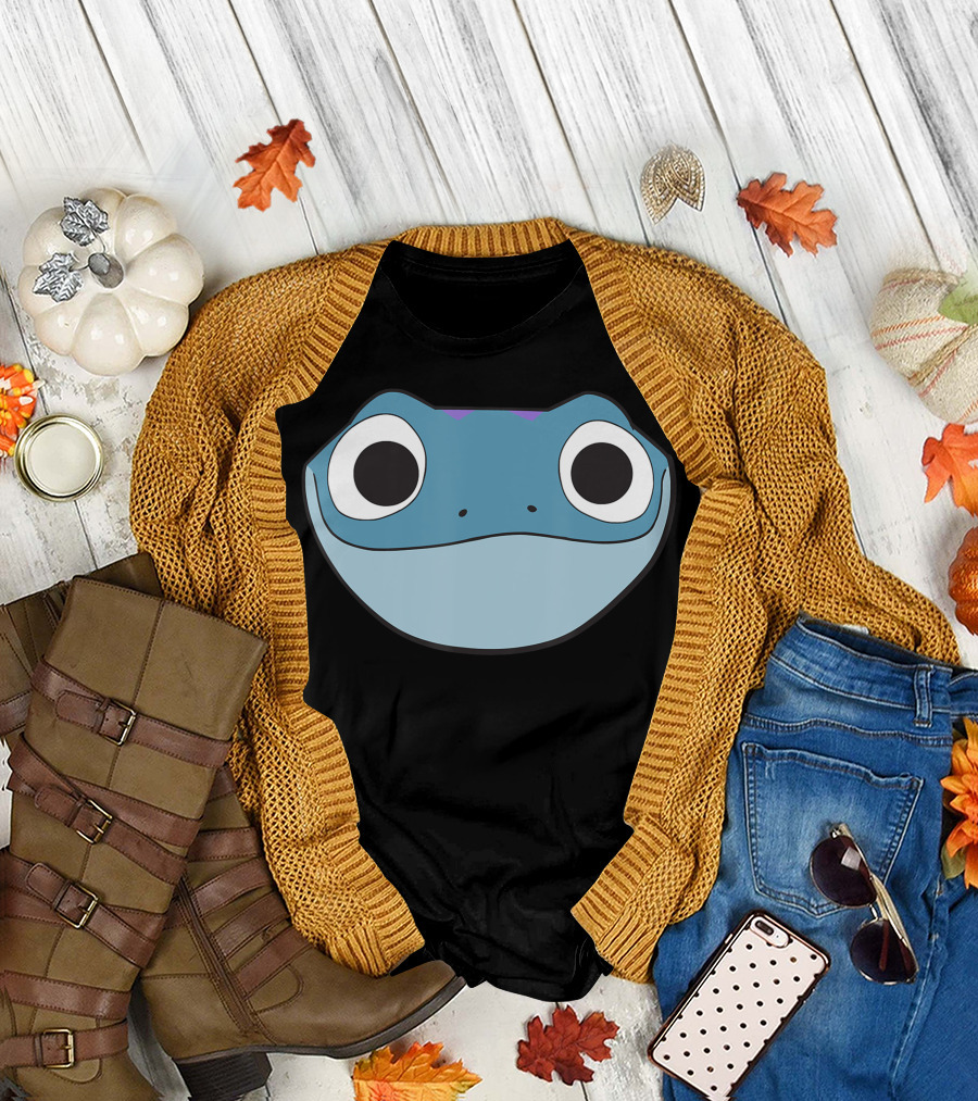 Disney Frozen 2 Bruni Cute Salamander Big Face Blue Eyes T-Shirt