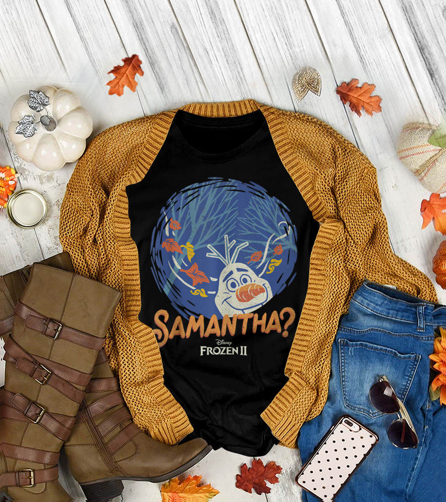 Samantha? Disney Frozen 2 Olaf Leaves Circle T-Shirt