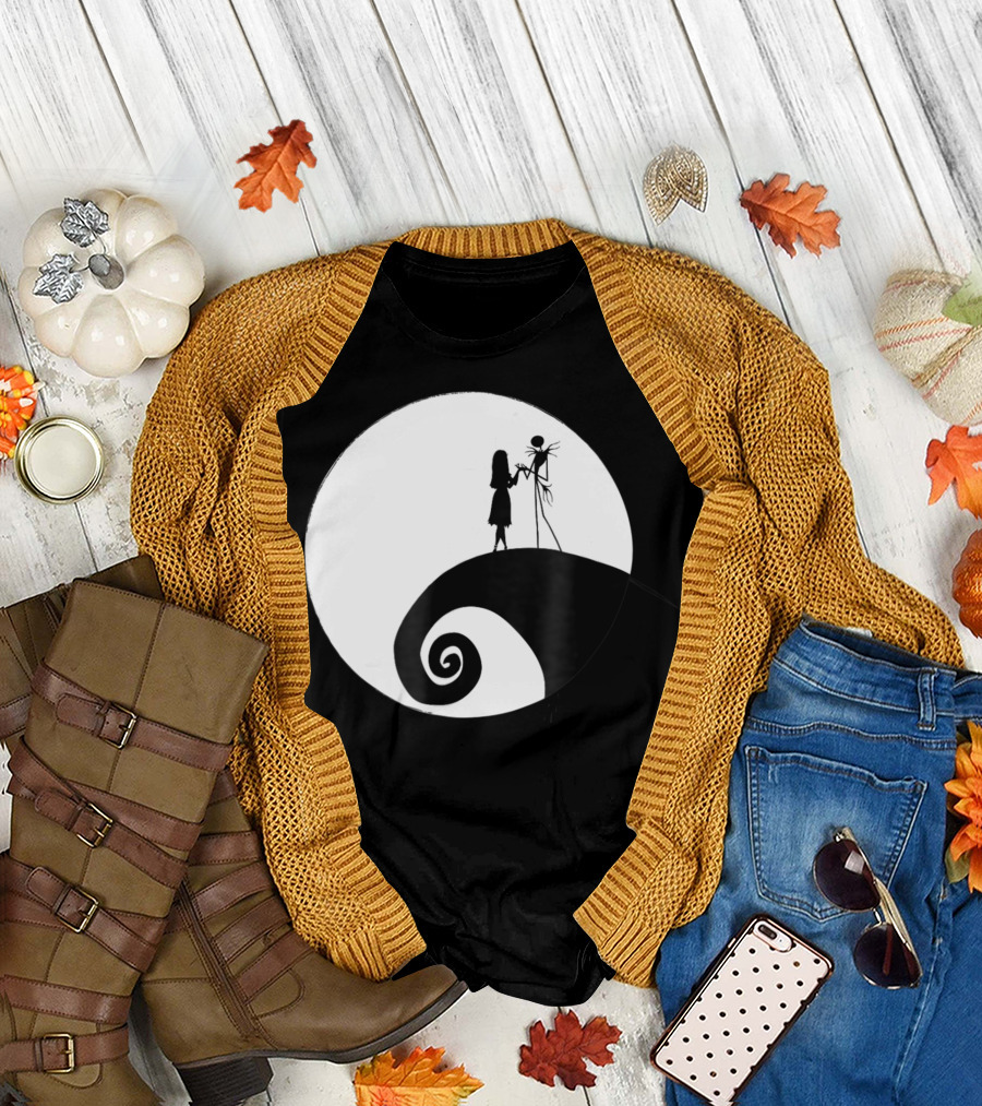 Disney Jack and Sally Moonlit Spiral Scene T-Shirt