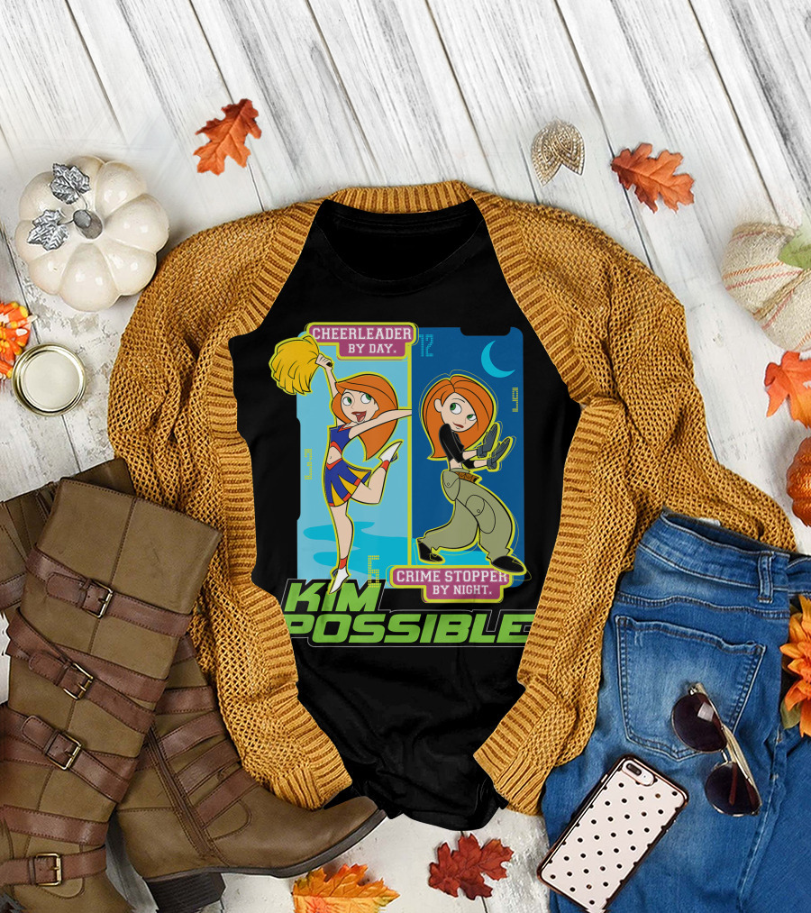 Kim Possible Cheerleader by Day Crime Stopper by Night T-Shirt