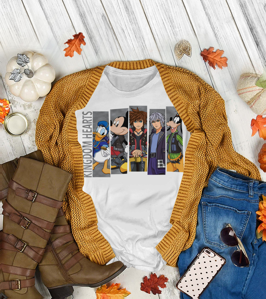 Kingdom Hearts Mickey Mouse Donald Goofy Sora Riku Characters T-Shirt