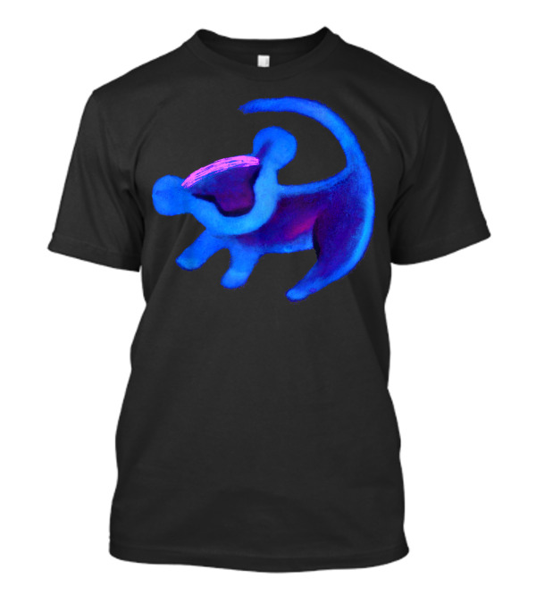Disney Lion King Simba Cave Painting Blue Hue Rafiki Sketch T-Shirt
