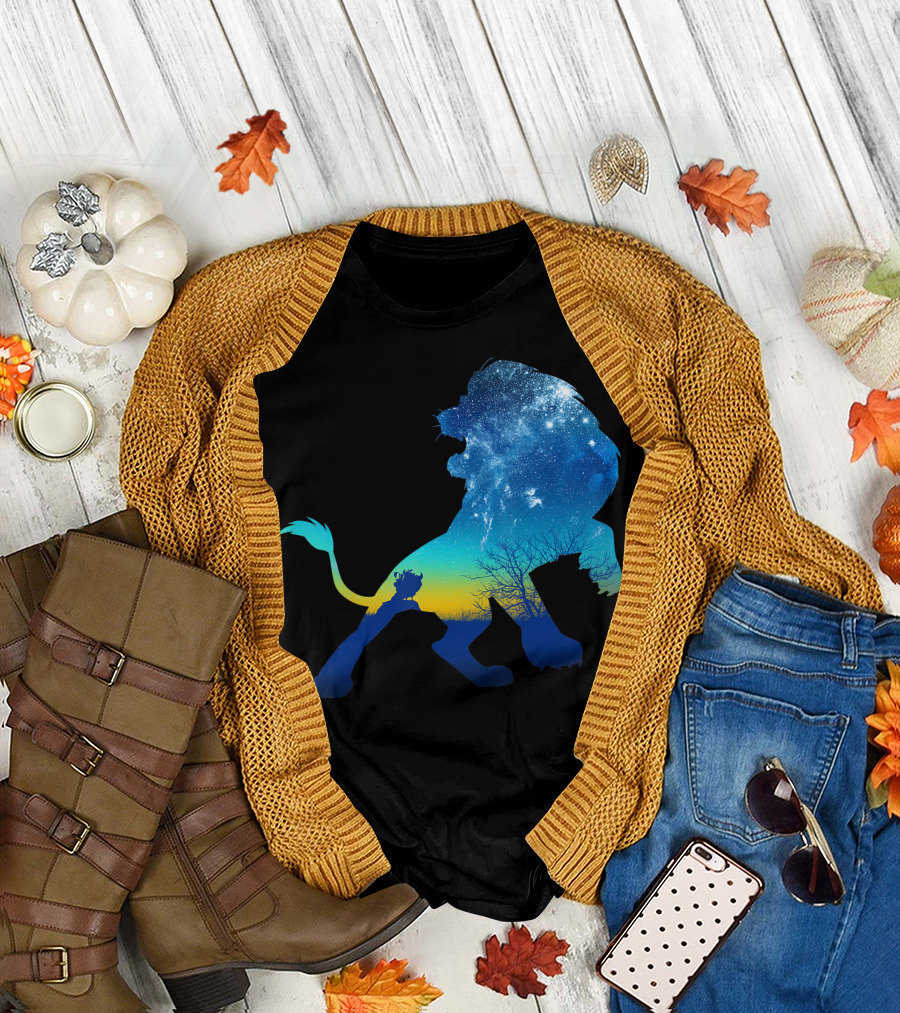 Disney Lion King Simba Silhouette Night Sky T-Shirt