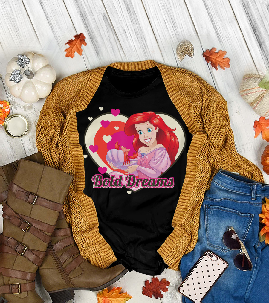 Disney Ariel Bold Dreams Valentine Heart T-Shirt