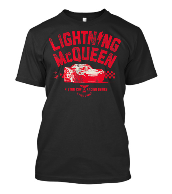 Lightning McQueen Piston Cup Racing Series 5 Time Champ Disney Pixar Cars 3 Vintage T-Shirt